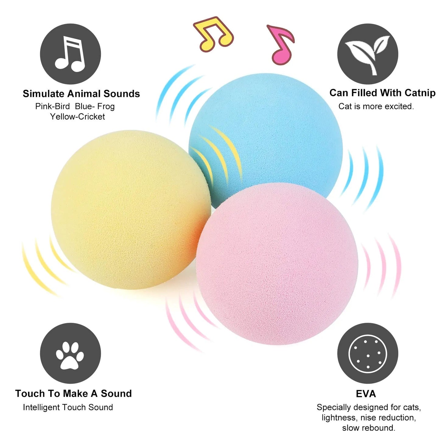 Interactive Catnip Ball - Sound Toy for Cats | FourPaws Emporium