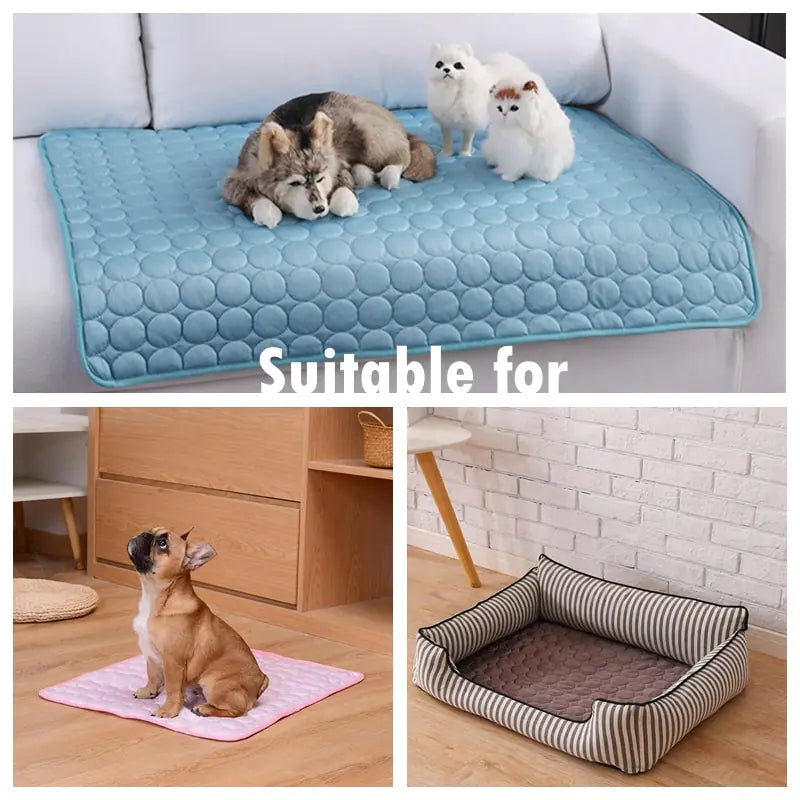 FourPaws Emporium Summer Pet Cooling Mat - Breathable, Washable Ice Silk Pad for Dogs & Cats