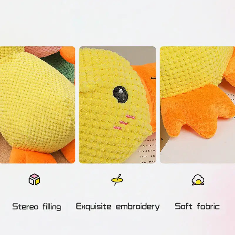 Durable Plush Duck Dog Toy with Sound