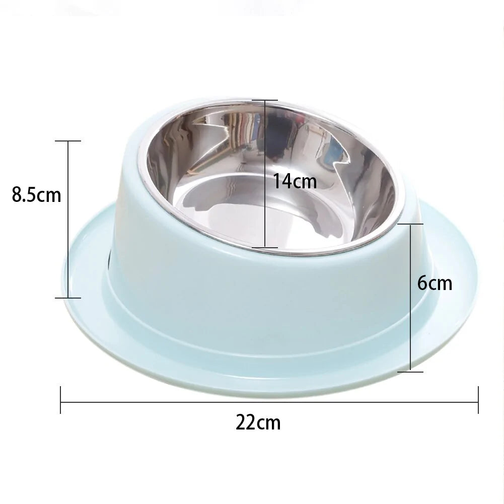 Hat-Shaped Non-Skid Pet Bowl - Tilted, No-Spill Design