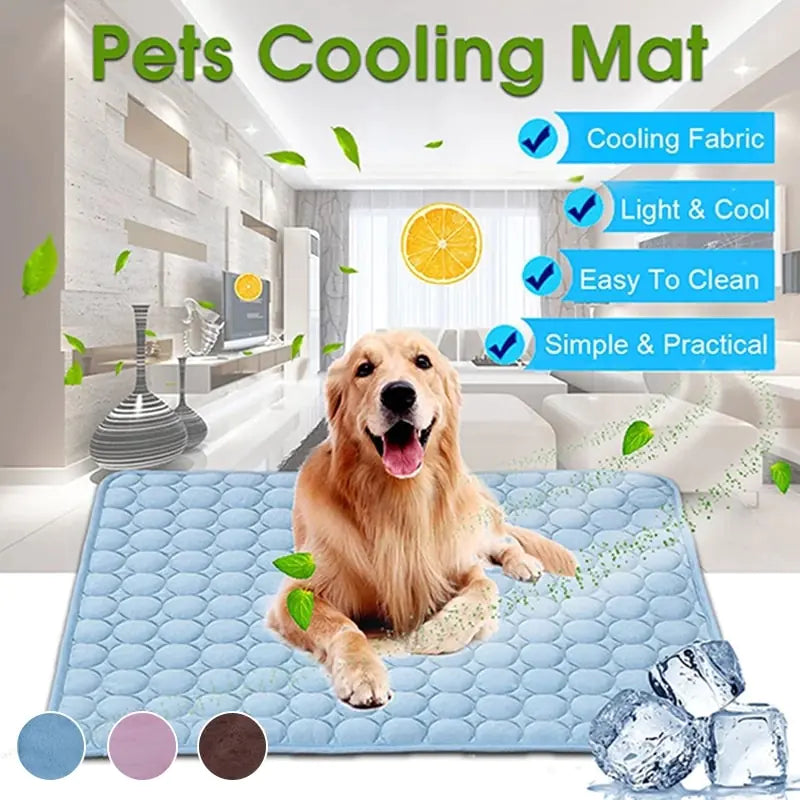 FourPaws Emporium Summer Pet Cooling Mat - Breathable, Washable Ice Silk Pad for Dogs & Cats