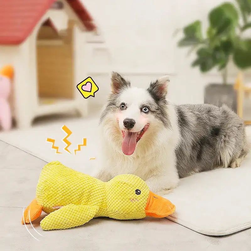 Durable Plush Duck Dog Toy with Sound