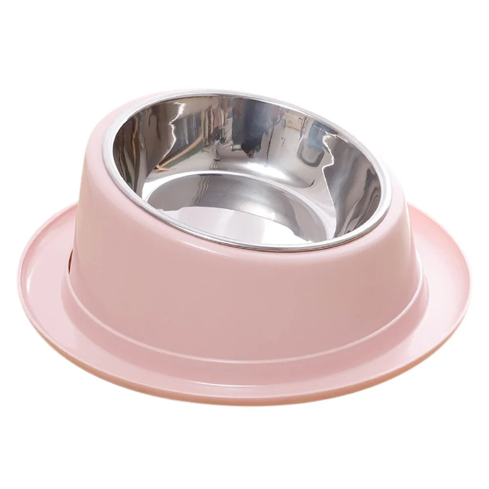 Hat-Shaped Non-Skid Pet Bowl - Tilted, No-Spill Design